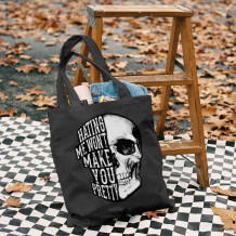 Black HATING ME WON'T MAKE YOU PRETTY PRINTED BAG