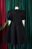 Green Yellow Elegant Solid Color Zipper O Neck Evening Dresses