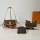Brown Casual Letters Chains Zipper Bags