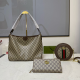 khaki Brown Casual Letters Chains Zipper Bags