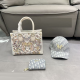 White Casual Letters Zipper Bags