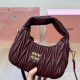 Burgundy Casual Letters Zipper Bags
