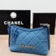 Blue Casual Daily Letters Zipper Bags