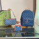 Blue Casual Letters Zipper Bags