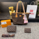 Brown Casual Letters Patchwork Bags