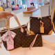 Brown Casual Letters Zipper Bags