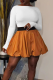 White Casual Solid Color Patchwork O Neck Long Sleeve Two Pieces