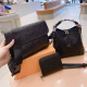 Black Daily Solid Color Chains Bags