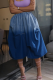 Blue Casual Gradient Patchwork Loose Mid Waist Patchwork Bottoms