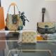 Brown Casual Letters Patchwork Bags