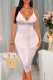 Pink Sexy Print Patchwork Spaghetti Strap Printed Dresses