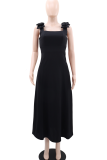 Red Sexy Solid Color Bow Decor Spaghetti Strap Long Dresses