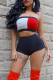 Red Sexy Colorblock Patchwork Strapless Sleeveless Two Pieces