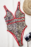 Leopard Print Sexy Leopard Print Backless Swimwears