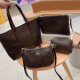 Brown Casual Letters Zipper Bags