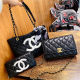 Black Casual Letters Zipper Bags