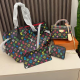 Black Casual Letters Zipper Bags