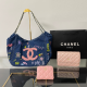 Blue Casual Letters Zipper Bags