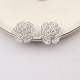 Silver Casual Flowers Rhinestone Decor Earrings