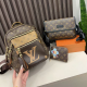 Brown Casual Letters Zipper Bags
