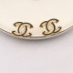 Gold Casual Letters Rhinestone Decor Earrings