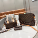 Brown Casual Letters Zipper Bags