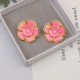 Rose Red Casual Letters Flower Shape Earrings