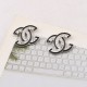 Silver Casual Letters Rhinestone Decor Earrings