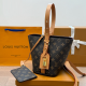 Brown Casual Letters Patchwork Bags