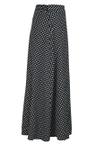 Black Casual Polka Dot Patchwork Loose High Waist Speaker Full Print Bottoms