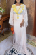 White Casual Embroidery Hot Drill O Neck Three Quarter Two Pieces