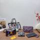Purple Casual Daily Letters Patchwork Bags