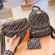 Black Casual Letters Zipper Bags