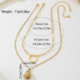 Gold Casual Daily Solid Color Chains Necklaces