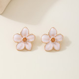 Light Pink Casual Daily Flowers Earrings