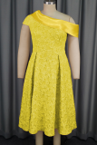 Purple Prom Solid Color Patchwork Oblique Collar Evening Dresses
