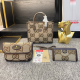 Khaki Casual Daily Letters Zipper Bags