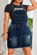 Deep Blue Casual Solid Color Pocket Strap Plus Size Dresses