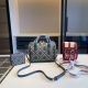 Blue Red Casual Daily Print Zipper Bags