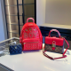 Red Casual Letters Zipper Bags