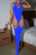 Royal Blue Sexy Solid Color Hollow Out Lingerie