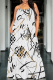 White Black Sexy Print Spaghetti Strap Long Dresses