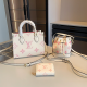 White Pink Casual Daily Letters Patchwork Bags
