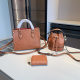 Brown Casual Daily Letters Zipper Bags