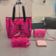 Rose Red Casual Daily Letters Patchwork Bags