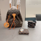 Brown Casual Daily Letters Patchwork Bags