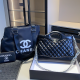 Black Casual Daily Letters Zipper Bags