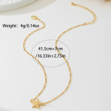 Gold Casual Vacation Solid Color Chains Necklaces