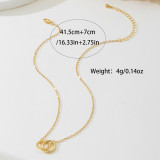 Gold Casual Solid Color Hollow Out Necklaces