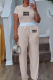 Cream White Casual Letters Draw String O Neck Short Sleeve Two Pieces